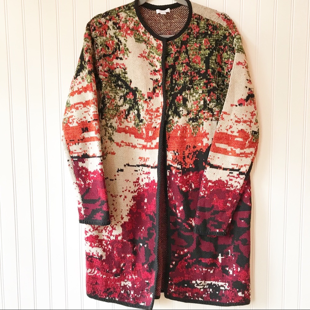 J. Jill scenic open front duster cardigan M